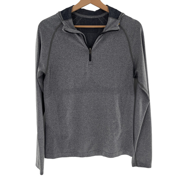 lululemon athletica Other - Lululemon Quarter Zip Hooded Gray Pullover - Do it For The Bacon Small